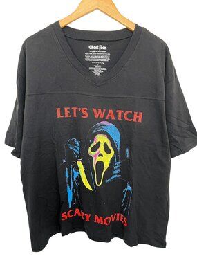 NWOT Ghost Face Women’s T-Shirt Let’s Watch Scary Movies Large